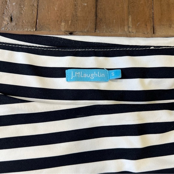 J McLaughlin Small Nicola Striped Signature Stretch Catalina Cloth Sheath Dress - Picture 4 of 10